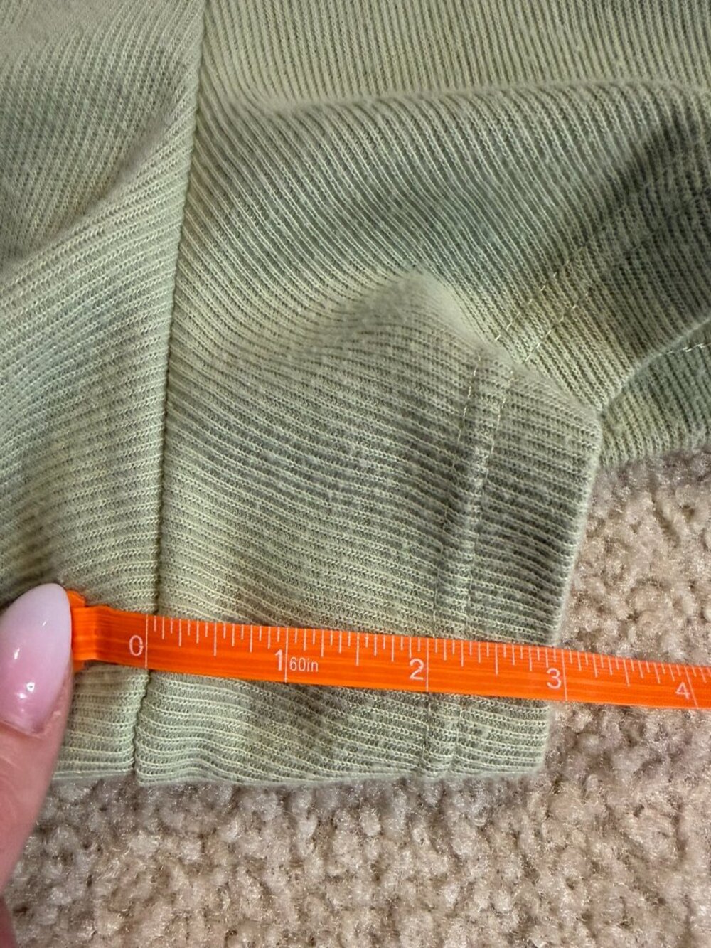 🌿 C&C California Sage Green Ribbed Drawstring Shorts | Size Large - Picture 6 of 6